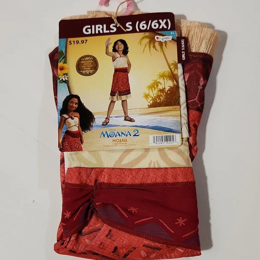 Disney Moana 2 Girls Classic Costume Dress S(6/6X)